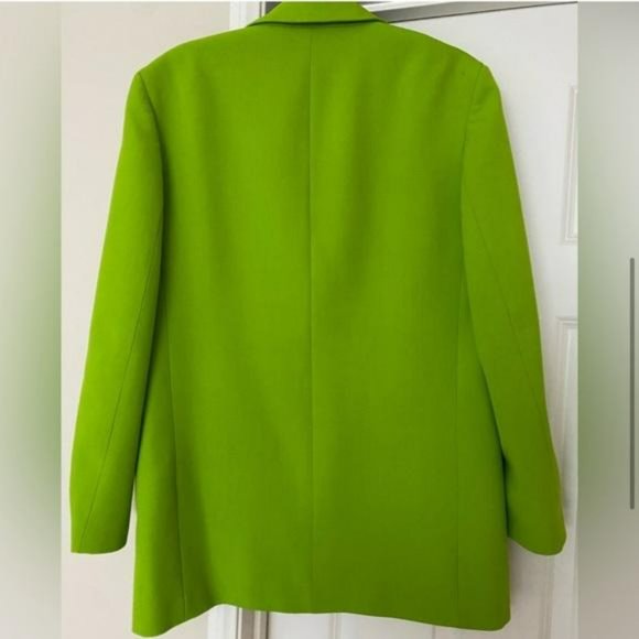 ZARA 2 PIECE LIME GREEN DOUBLE BREASTED BLAZER AND SKORT - Picture 3 of 10